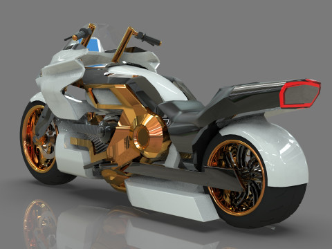 Conceptual motorcycle Low-poly 3D 모델