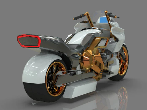 Conceptual motorcycle Low-poly 3D Model