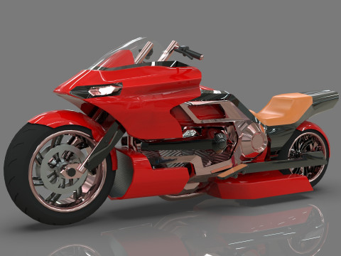 Conceptual motorcycle Low-poly 3D 모델