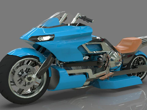 Conceptual motorcycle Low-poly 3D Model