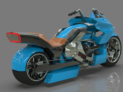 Conceptual motorcycle Low-poly 3D Model