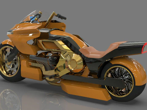 Conceptual motorcycle Low-poly 3D Model