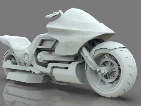 Conceptual motorcycle Low-poly 3D Model
