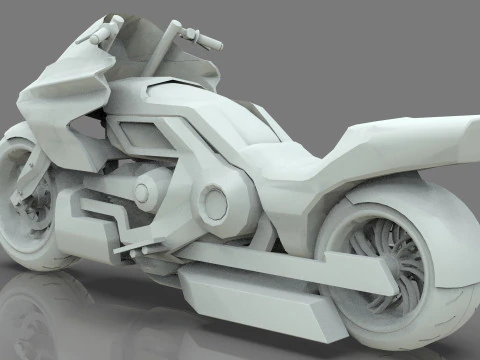 Conceptual motorcycle Low-poly 3D Model