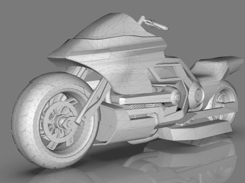 Conceptual motorcycle Low-poly 3D Model