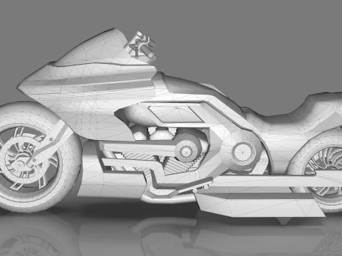 Conceptual motorcycle Low-poly 3D Model