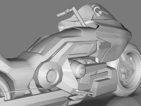 Conceptual motorcycle Low-poly 3D Model