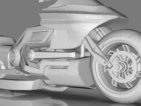 Conceptual motorcycle Low-poly 3D 모델