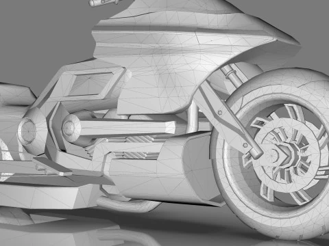 Conceptual motorcycle Low-poly 3D Model