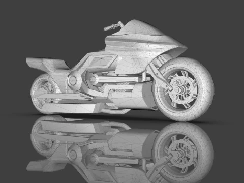 Conceptual motorcycle Low-poly 3D Model