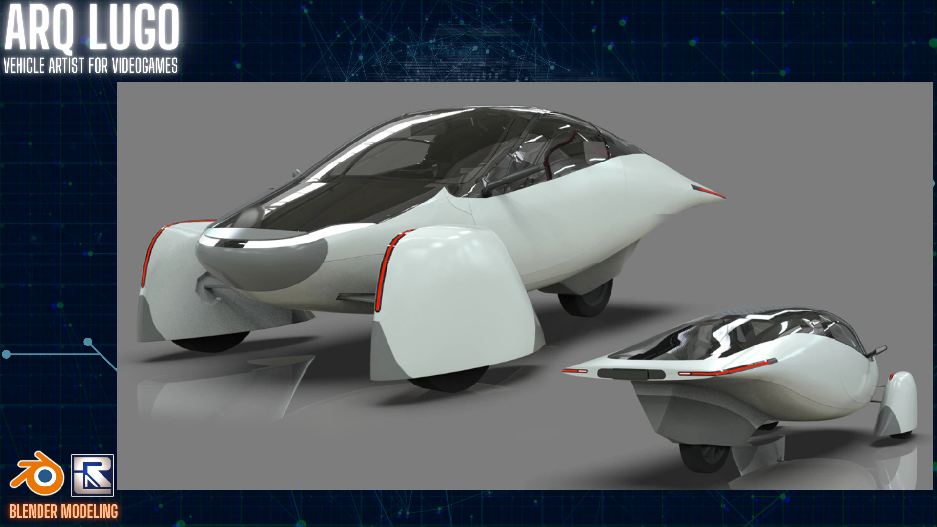 Aptera Solar Electric Vehicle Low-poly 3D Model .c4d .max .obj .3ds .fbx .stl .blend