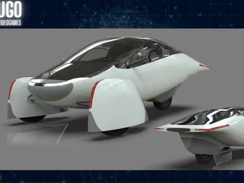 Aptera Solarny pojazd elektryczny Low-poly Model 3D