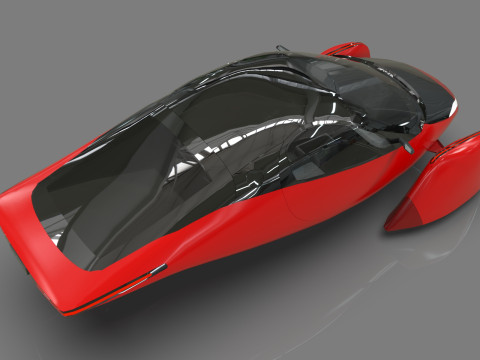 Aptera Solar Electric Vehicle Low-poly 3D Model