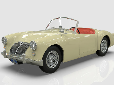 1961 MG MGA Roadster Low-poly Modello 3D