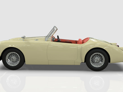 1961 MG MGA Roadster Low-poly Modello 3D