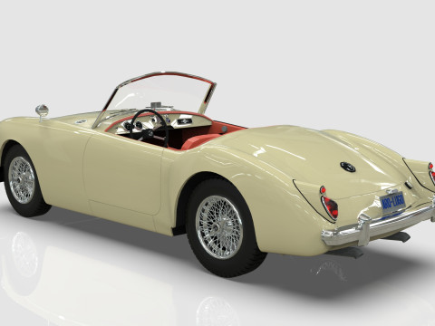 1961 MG MGA Roadster Low-poly Modello 3D