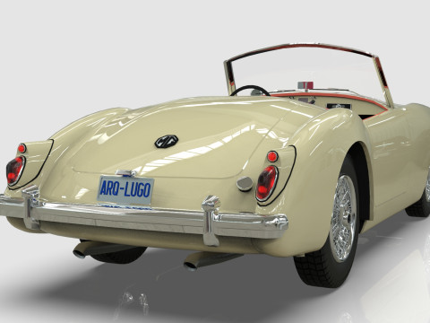 1961 MG MGA Roadster Low-poly Modello 3D