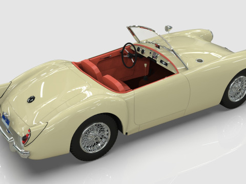 1961 MG MGA Roadster Low-poly Modello 3D
