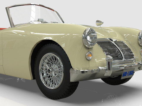 1961 MG MGA Roadster Low-poly Modello 3D
