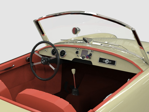 1961 MG MGA Roadster Low-poly Modello 3D