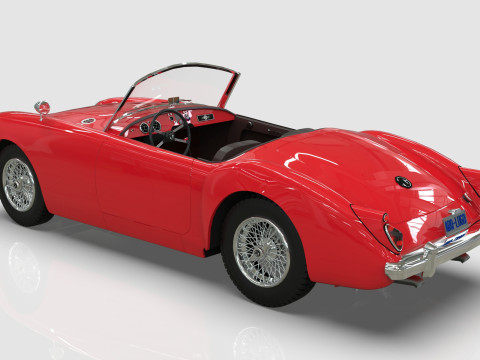 1961 MG MGA Roadster Low-poly Modello 3D