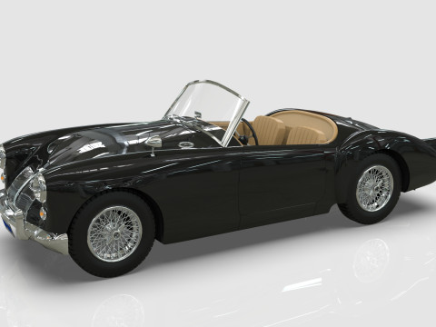1961 MG MGA Roadster Low-poly Modello 3D