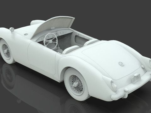 1961 MG MGA Roadster Low-poly Modello 3D