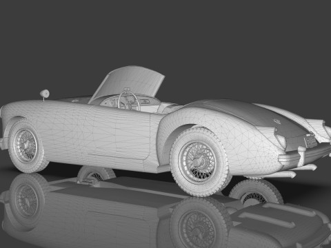1961 MG MGA Roadster Low-poly Modello 3D
