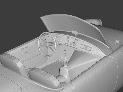 1961 MG MGA Roadster Low-poly Modello 3D