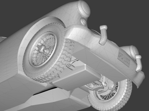 1961 MG MGA Roadster Low-poly Modello 3D
