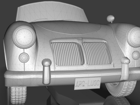 1961 MG MGA Roadster Low-poly Modello 3D