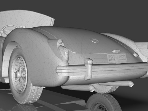 1961 MG MGA Roadster Low-poly Modello 3D