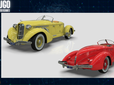 Auburn 851 Speedster 1934 Midpoly 3D Model