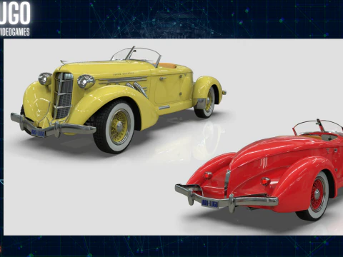 Auburn 851 Speedster 1934 Midpoly Modelo 3D