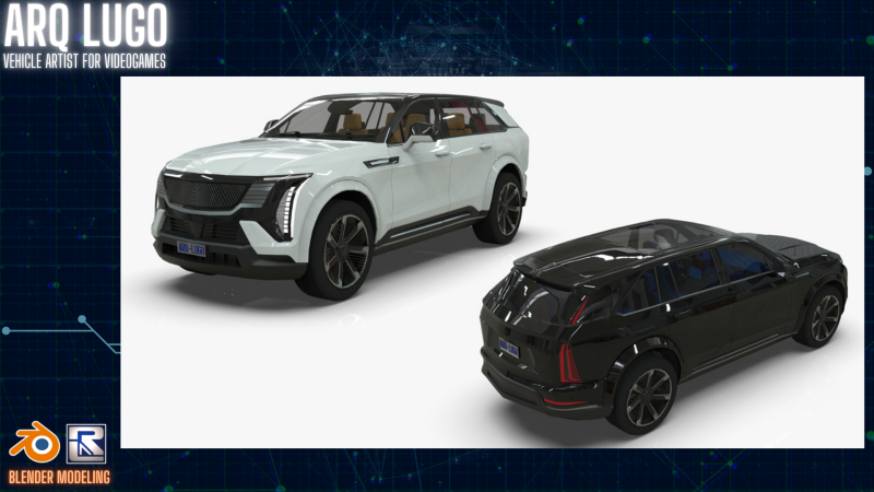 Cadillac Escalade IQ 2024 Low-poly 3D 模型 .c4d .max .obj .3ds .fbx .stl .blend