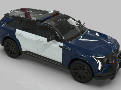 Cadillac Escalade IQ 2024 Police Interceptor Low-poly Model 3D