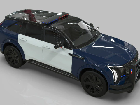 Cadillac Escalade IQ 2024 Police Interceptor Low-poly 3D Model