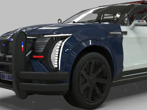 Cadillac Escalade IQ 2024 Police Interceptor Low-poly 3D Model
