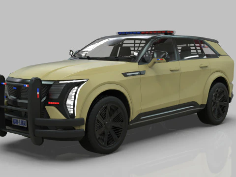 Cadillac Escalade IQ 2024 Police Interceptor Low-poly 3D Model