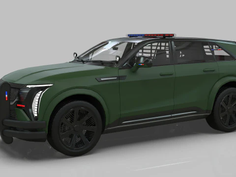 Cadillac Escalade IQ 2024 Police Interceptor Low-poly 3D Model