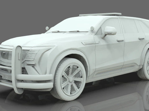 Cadillac Escalade IQ 2024 Police Interceptor Low-poly 3D Model