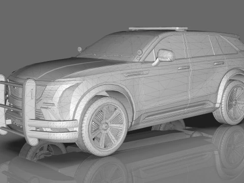 Cadillac Escalade IQ 2024 Police Interceptor Low-poly 3D Model