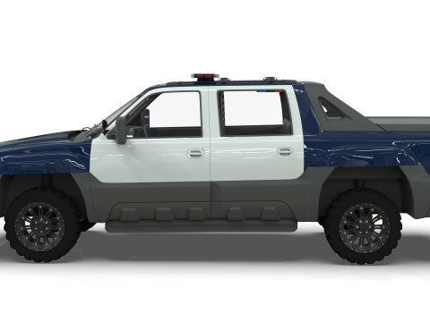 Chevrolet Avalanche Police Interceptor 2002 3D Модель