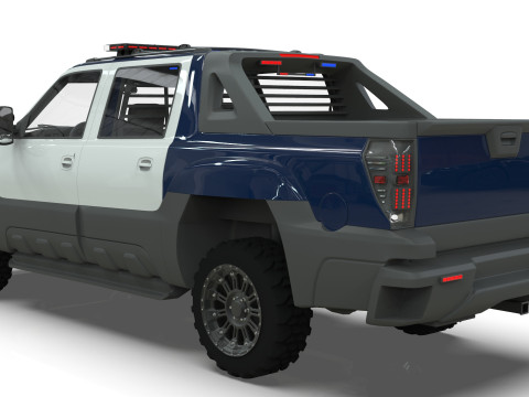 Chevrolet Avalanche Police Interceptor 2002 3D Модель