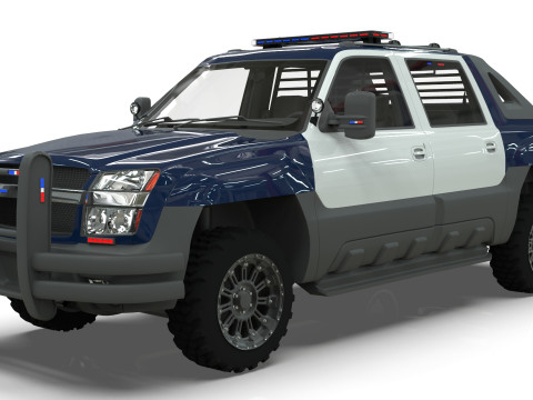 Chevrolet Avalanche Police Interceptor 2002 3D Модель