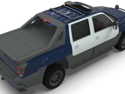 Chevrolet Avalanche Police Interceptor 2002 3D Модель