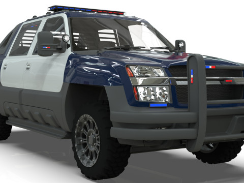 Chevrolet Avalanche Police Interceptor 2002 3D Модель