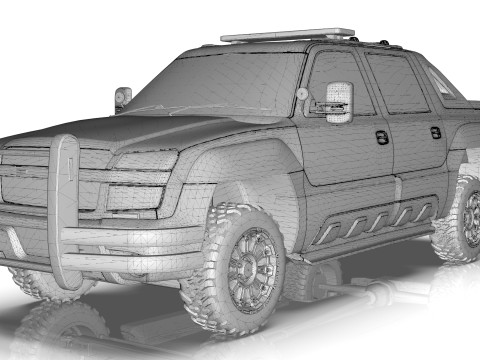 Chevrolet Avalanche Police Interceptor 2002 3D Модель