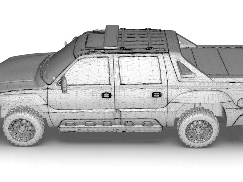 Chevrolet Avalanche Police Interceptor 2002 3D Модель