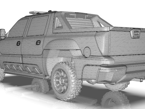 Chevrolet Avalanche Police Interceptor 2002 3D Модель